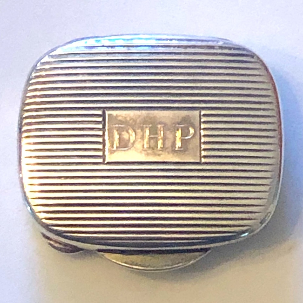 Tiffany & Co Vintage Sterling Silver Hinged Container Pill Box MONOGRAMMED DHP